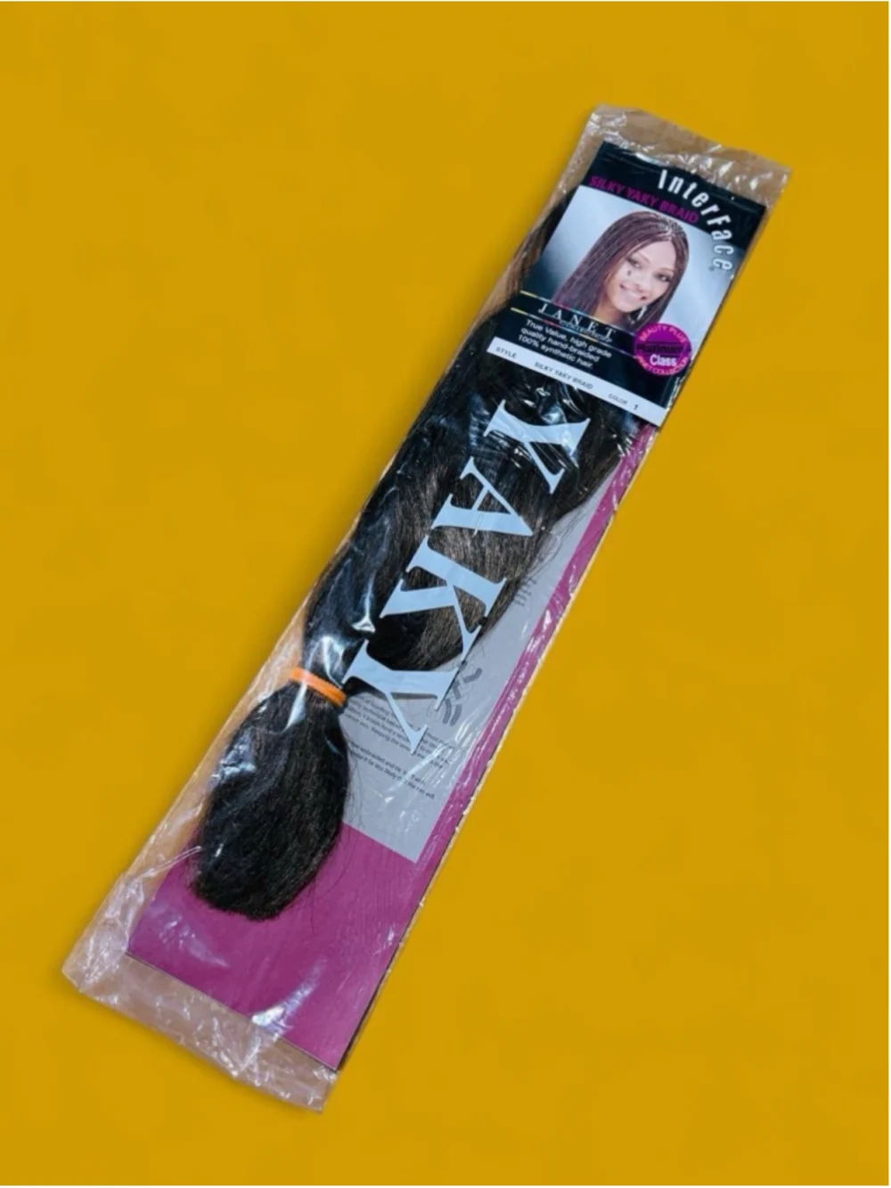 Janet Collection InterFace Silky Yaky Braid Hair Color 1 Black Synthetic Sealed